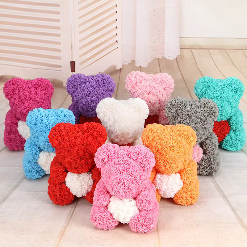 TTCY Dekorative Schaumrosen in Multicolour für Hochzeit, Weihnachten und DIY-Geschenkboxen, Durchmesser: 3 cm - Bild 1
