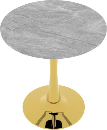 okwish Couchtisch mit Kunstmarmor-Tischplatte in Grau und Gold, modernes minimalistisches Design für Wohnzimmer, Esszimmer oder Lounge, B/T/H: 70 x 70 x 72 cm