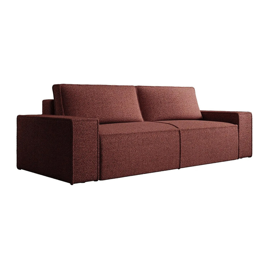 Vente-unique Schlafsofa Amelia in Bordeaux mit Stoffbezug und Armlehnen, Breite: 257 cm - Bild 2