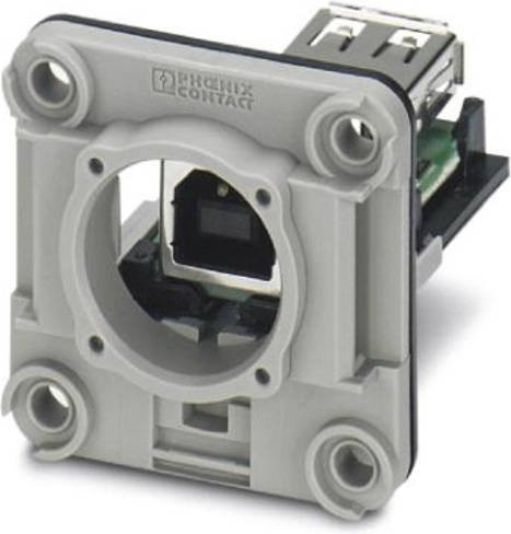 Phoenix Contact USB-Einbaumodul CUC-V06-F1PGY-UBB/UBAB mit USB-A und USB-C in Grau - Bild 1