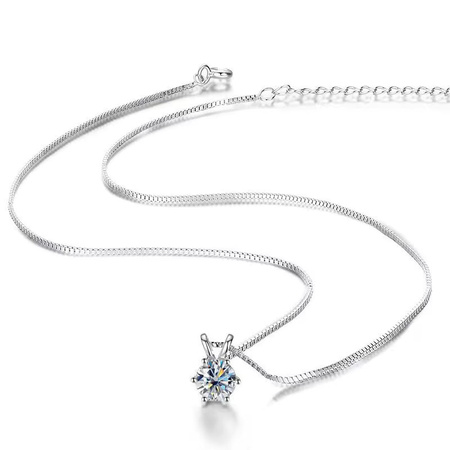 BIJOX STORY Halskette Moissanit, 925 Silber, Damen