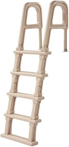 VEVOR Poolleiter mit 5 Stufen und Doppelhandlauf, rutschfest und belastbar bis 136 kg, für Inground- und Above-ground-Pools, Farbe: Taupe - Bild 1