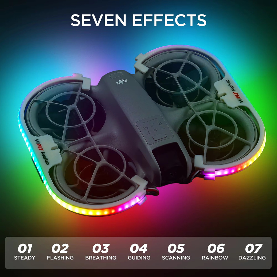 VIFLY NeoHalo Neo2Halo LED-Lichtstreifen für DJI Neo mit mehrfarbigen dynamischen Modi - Bild 1