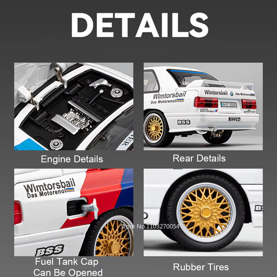 MAKEDA M3 GTR M4 Diecast Auto, 1:24, Metall, mit Licht und Sound - Bild 4