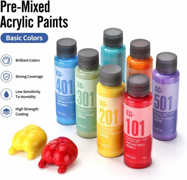 DSPIAE XG Serie Wasserbasierte Basisfarbe Master Sprühfarbe für Modellbausätze, Multicolour, 50 ml - Bild 1