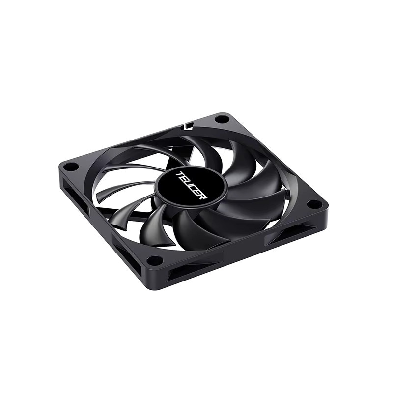 TEUCER UT-8010 Chassis-Lüfter Schwarz, ultradünner PWM 4PIN Lüfter für Desktop-Computer und CPU-Kühlung, B: 8 cm, T: 8 cm, H: 1 cm - Bild 2