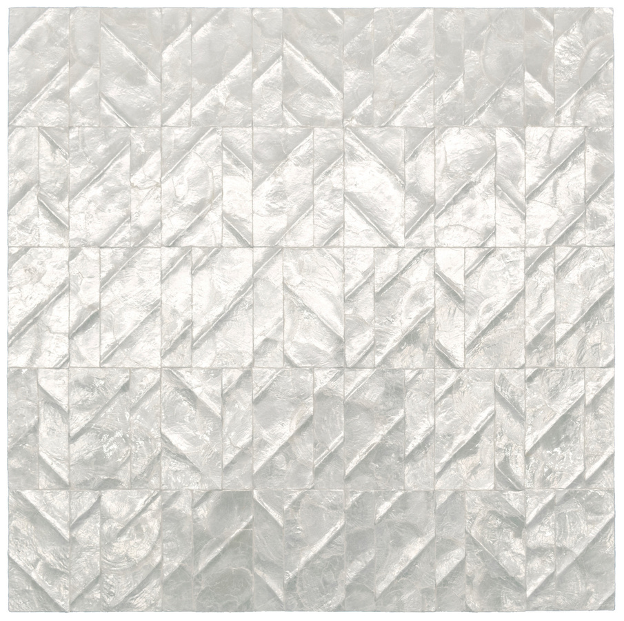 Arte Wallpaper Perula in Pearl White mit Capiz Shells und geometrischem Design - Bild 2