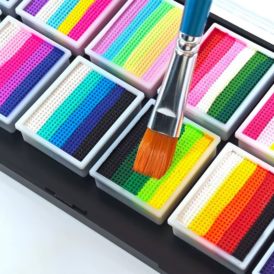 VERONNI Regenbogen-Palette, Gesichts- und Körperbemalung, 12 Farben, Bunt / Mehrfarbig - Bild 3