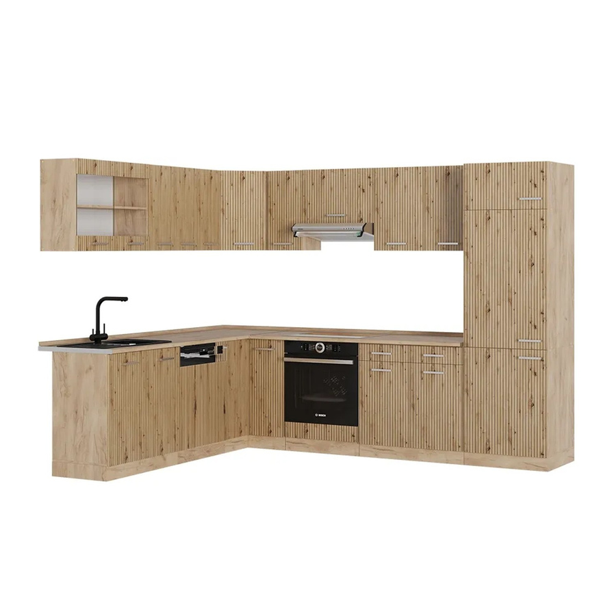 Vicco R-Line Eckküche Artisan-Eiche/Goldkraft Eiche B: 227 cm, B: 287 cm - Bild 2