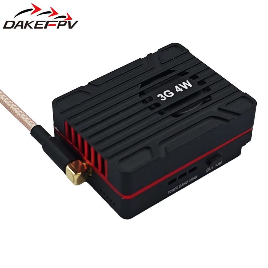 DAKE MAX VTX 3.3G 4W Hochleistungs-VTX 16CH Video-Sender mit CNC-Gehäuse für RC FPV Langstrecken-Starrflügler-Drohnen in Schwarz - Bild 2
