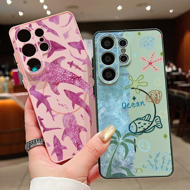 YISHANGOU Magnetische Handyhülle mit Ozeanhai-Print für Samsung Galaxy S26 S25 S24 S23 Ultra S25 S24 FE A57 A56 A37 A17 A55 A26 A36 A35 in Grün Multicolour - Bild 1