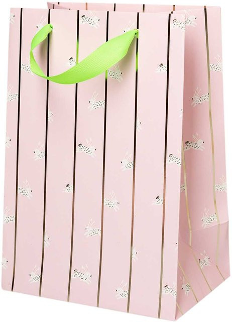 Rico Design Paper Poetry Geschenktüte Bunny Hop in Rosa, B/T/H: 18 x 12 x 26 cm - Bild 1