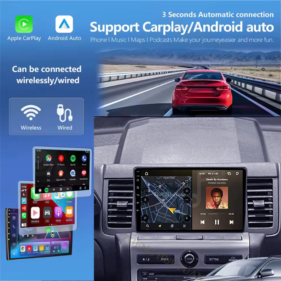 TIEYEZ Android 15 Autoradio für Nissan Murano Z50 (2002-2009) mit Carplay, GPS, Bluetooth, WIFI, 4G und DSP in Schwarz - Bild 2
