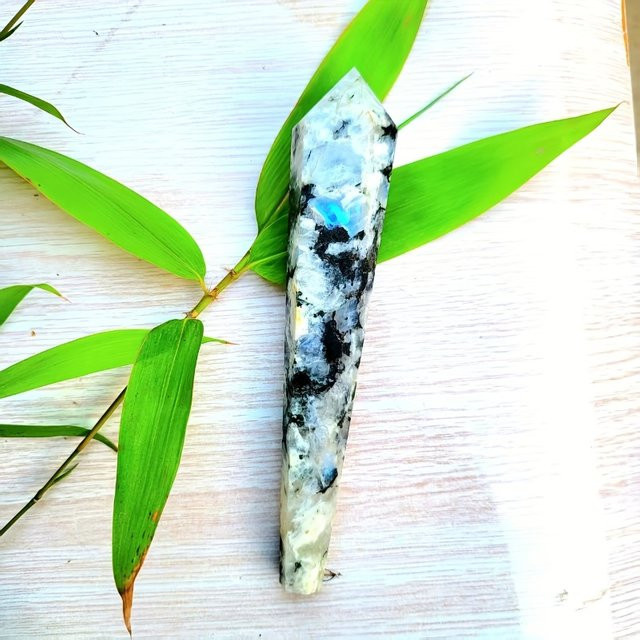 CrystalHola Natürlicher Mondstein-Kristallturm mit Regenbogen-Irisierungs-Effekt in Mehrfarbig für DIY-Schmuckherstellung und Dekoration - Bild 1