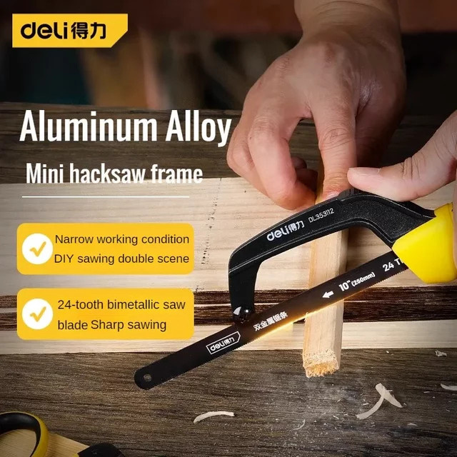 Deli Handgemachte Mini-Bügelsäge für DIY-Holzbearbeitung und Stahl in Schwarz - Bild 1
