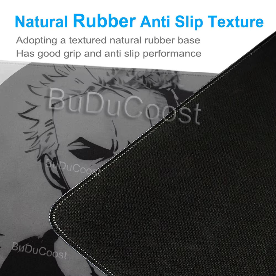 Bandai One Piece Roronoa Zoro Mauspad in Schwarz-Weiß als große Schreibtischunterlage für Gamer - Bild 3