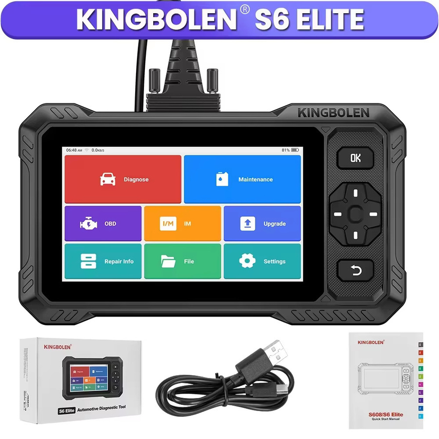 KINGBOLEN S6 Elite Vollsystem-Diagnosegerät in Schwarz mit bidirektionalem Scan-Tool, CANFD-Unterstützung, Auto-VIN-Scan und 15+ Reset-Funktionen als OBD2 Codeleser - Bild 7