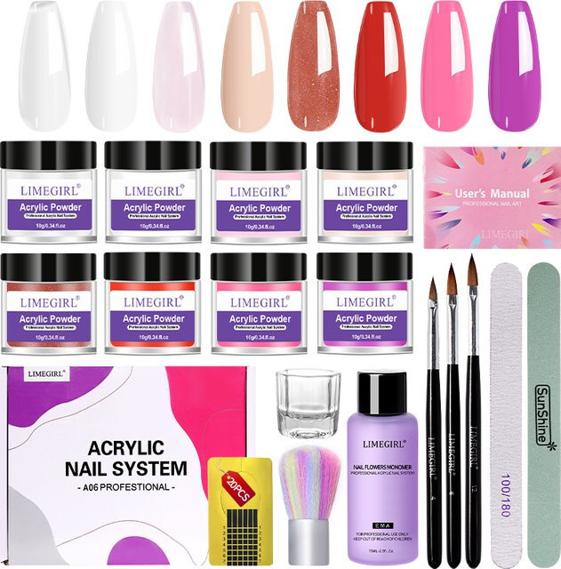 LIMEGIRL Acrylpulver-Nagelsystem-Set, Glänzend - Bild 1