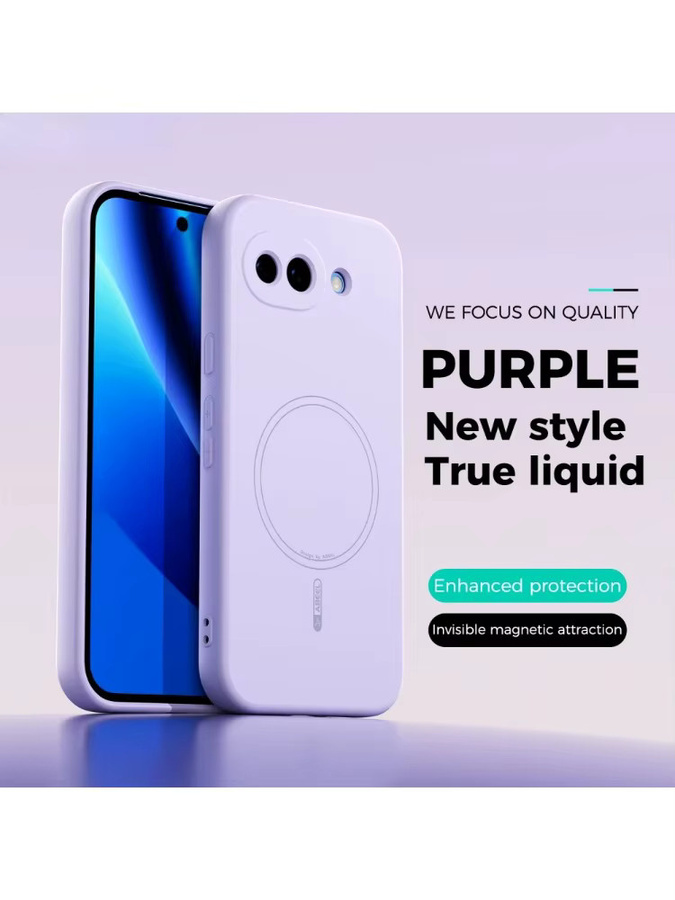Magnetische Silikon Handyhülle für Google Pixel 10, 9 Pro XL, 10A und 9A in Purple, weiches Hautgefühl und stoßfest mit Unterstützung für drahtloses Laden - Bild 4