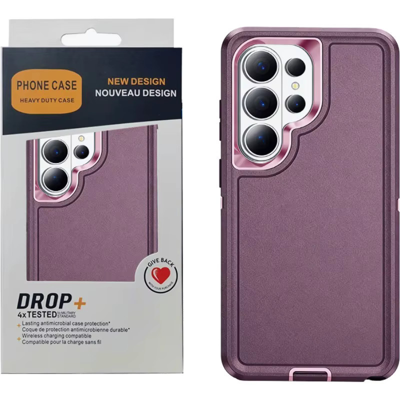 Robuste Panzer-Schutzhülle von Ott Box für Samsung Galaxy S26 Ultra, S25 Edge, S24, S23 und S22 Plus in Rot, Pink oder Lila - Bild 1