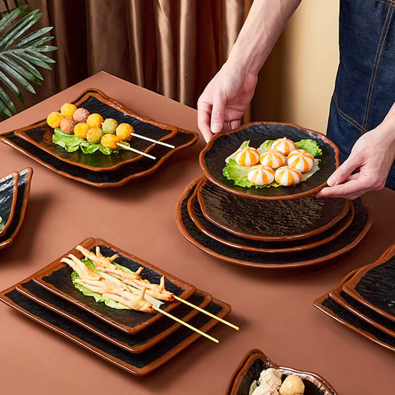 JINGDE CERAMICS Melamin-Essteller in Schwarz für die professionelle Gastronomie - Bild 4
