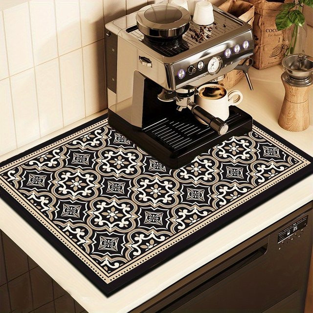 VIKAMA Vintage Boho Marokkanische Thekenmatte, Waschbare Wasserdichte und Ölabweisende Schutzunterlage für Kaffeemaschinen und Bars, Multicolour - Bild 1