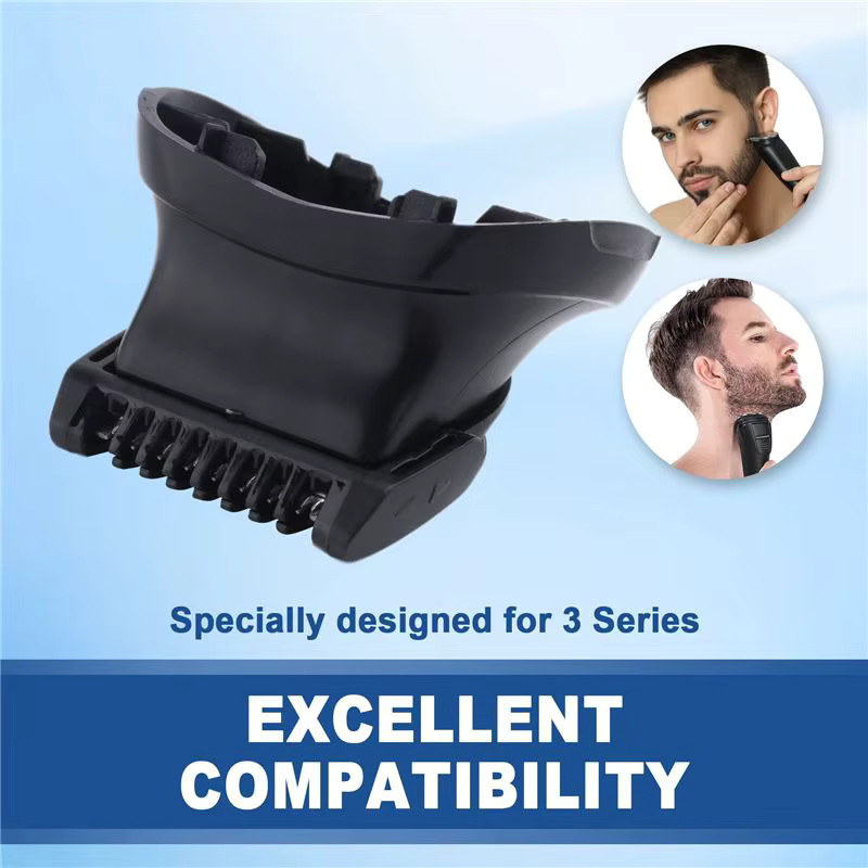 Braun A74G Bartschneiderkopf Ersatz-Rasierkopf mit 5-teiligem Führungskamm-Trimmset in Schwarz für Braun Series 3 - Bild 2