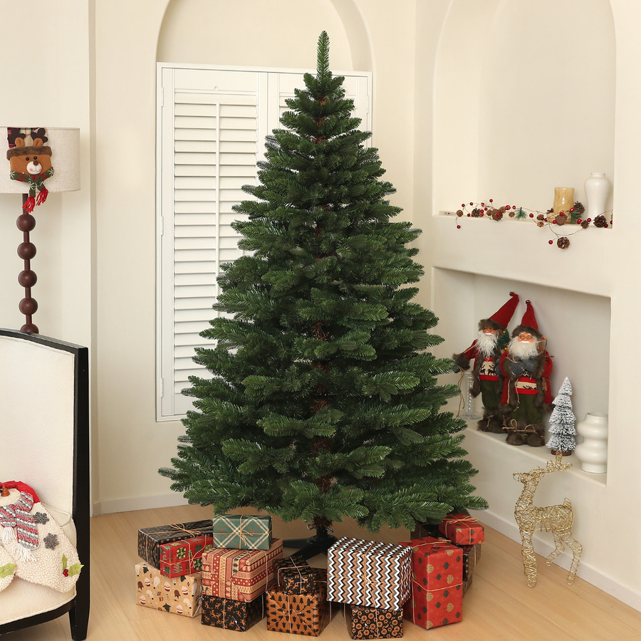 HOMCOM Künstlicher Weihnachtsbaum in Grün, 180 cm Christbaum mit 1050 Spitzen und Stahlfuß - Bild 2