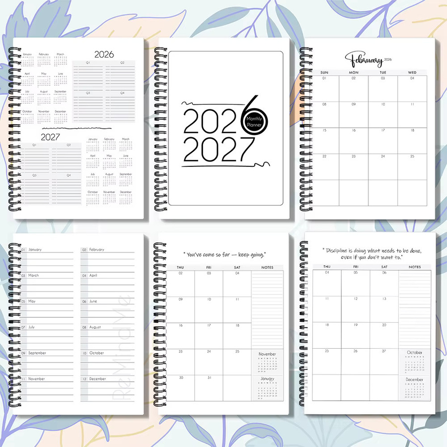 Planer 2026-2027 für Büro und Schule, 24 Monate Monatsplaner, A5 Softcover, Mehrfarbig - Bild 4