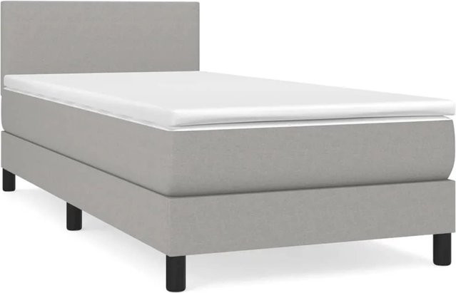 vidaXL Boxspringbett mit Matratze Hybrid-System in Hellgrau, B/T: 100 x 200 cm - Bild 1