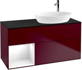 V&B Waschtischunterschrank Finion in Schwarz und Weiß, lackiert, B/T/H: 120 x 50,1 x 50,1 cm - Bild 1