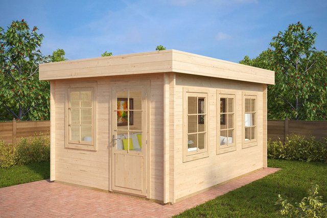 Modernes Flachdach-Gartenhaus Jacob C aus Holz mit Außenmaß 3 x 4 m - Bild 1