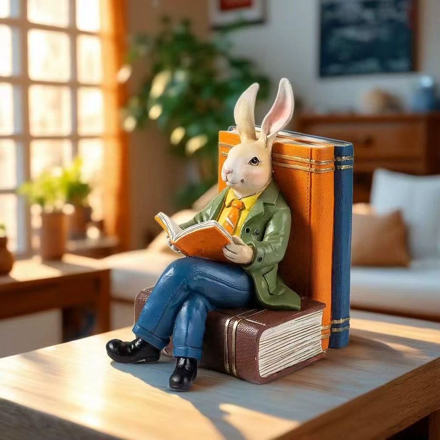 GUOFEI Mr. Rabbit Harz Ornament als elegante Dekoration für dein Wohnzimmer oder Büro - Bild 2