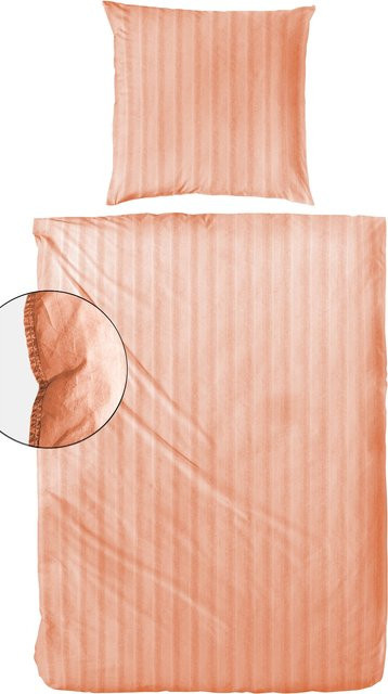 H.G. Hahn Bettwäsche Stone-Washed Style aus Baumwolle in Orange - Bild 1