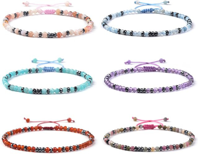 Armband, Aquamarin, Karneol, Hämatit, Naturstein, Damen - Bild 1