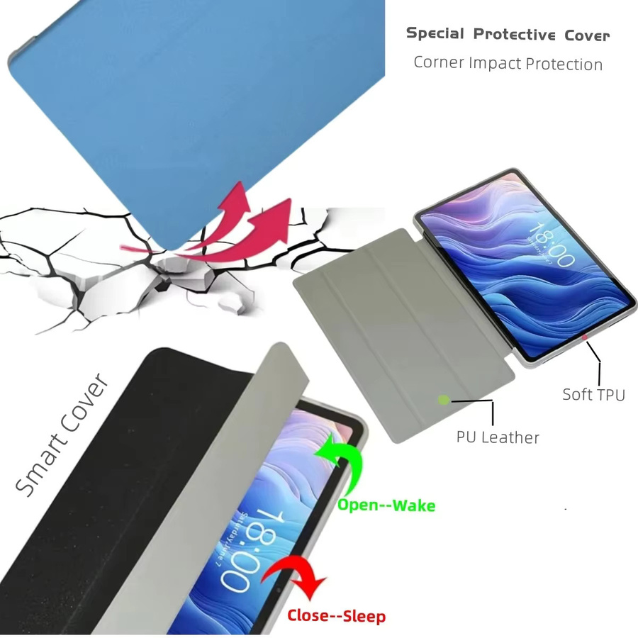 Smart Cover Teclast Tablet-Hülle in Schwarz mit klappbarem Ständer aus PU-Leder und weicher TPU-Rückseite für P33 P30 P30T - Bild 2