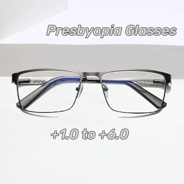 ERIKOLE Lesebrille, Metall, rechteckig, Männer, Blaulichtfilter - Bild 1