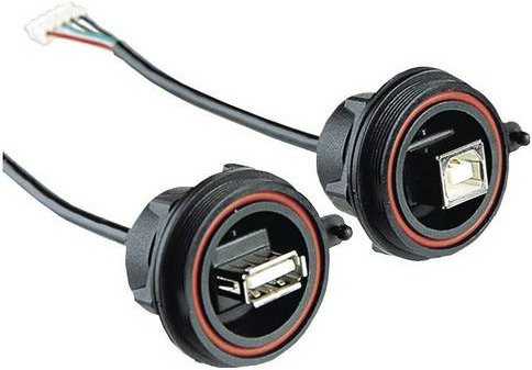 Bulgin USB-A Buchse USB-Kabel 5-polig Schwarz PX0843/A - Bild 1