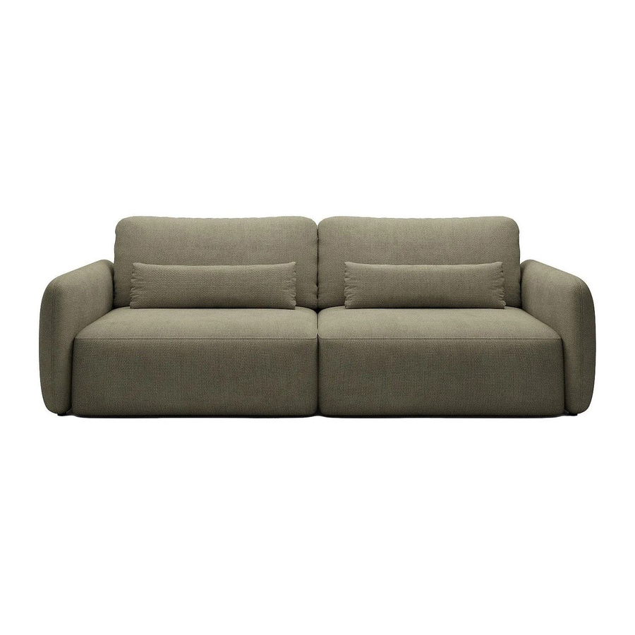 Schlafsofa Vopoza in Grün mit Armlehnen und Schlaffunktion aus Strukturstoff, Breite: 238 cm - Bild 2
