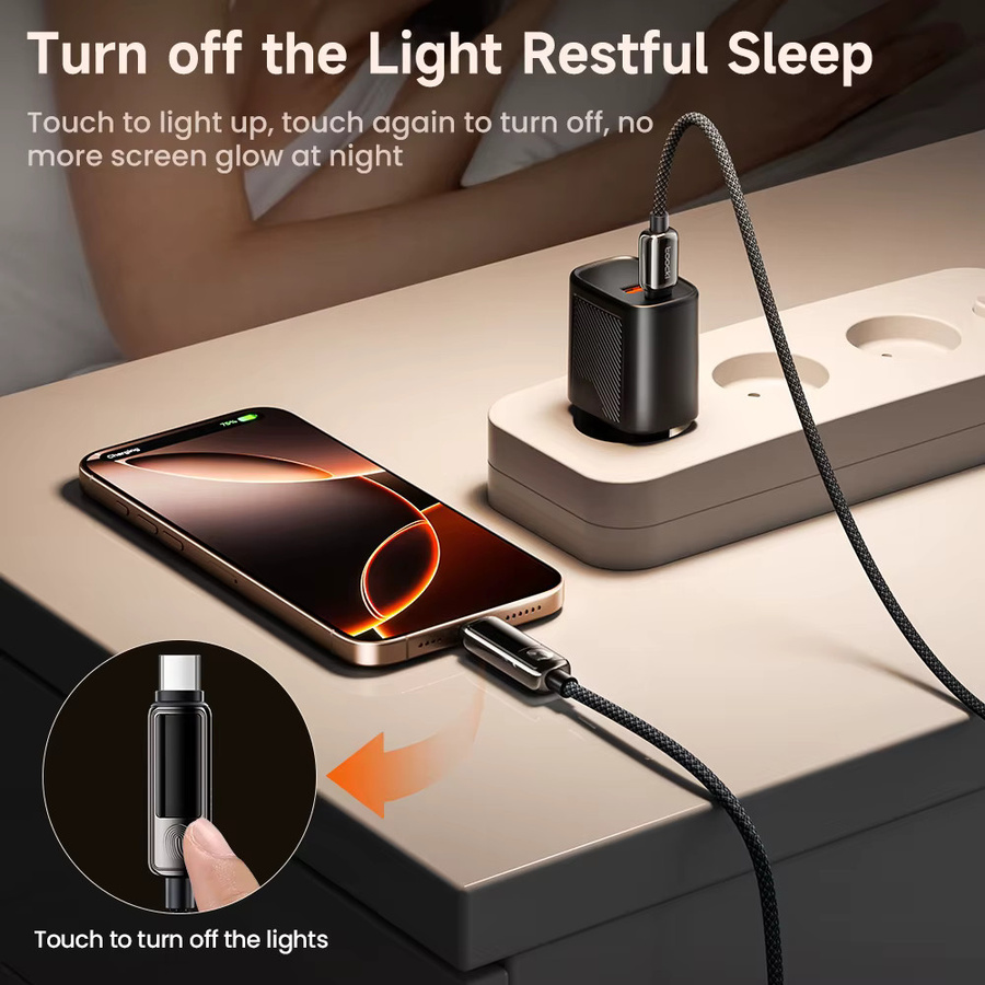 Toocki USB-C zu USB-C Ladekabel mit 100W Leistung, Digital Display und Zinklegierung, Farbe: Schwarz - Bild 6