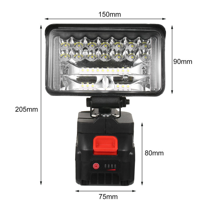 TOMTOP JMS 4-Zoll LED-Arbeitsleuchte für 21V Lithiumbatterien, superhelle Außenbeleuchtung mit 180-Grad-Drehung, Schwarz - Bild 6