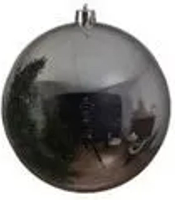 Kaemingk Weihnachtsbaumkugel Silber Glänzend Geometrisches Sternen-Design Bruchfest Durchmesser: 20 cm - Bild 2