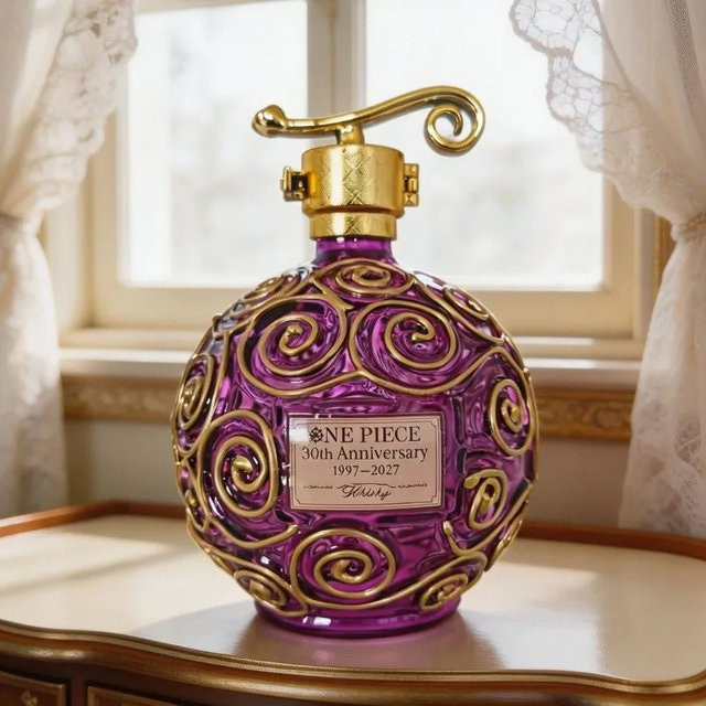 Bandai One Piece 30. Jubiläum Sammler-Edition Whiskykaraffe aus Borosilikatglas in Transparent und Lila, 14,0 l - Bild 1