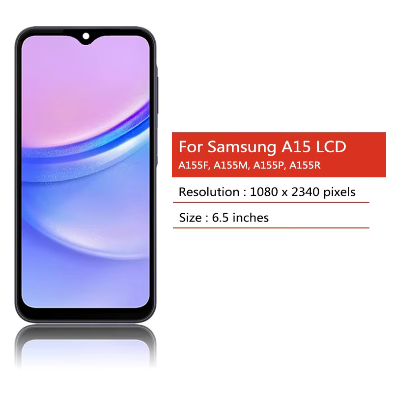 Samsung A15 4G A155F A155M und A15 5G A156B A156E LCD Display mit Touchscreen Digitizer und Rahmen in Schwarz, 6,5 Zoll - Bild 2