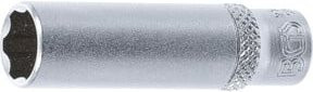 BGS Steckschlüssel-Einsatz Super Lock tief, Antrieb Innenvierkant 1/4 Zoll, SW 10 mm, Chrom-Vanadium, Silber - Bild 1