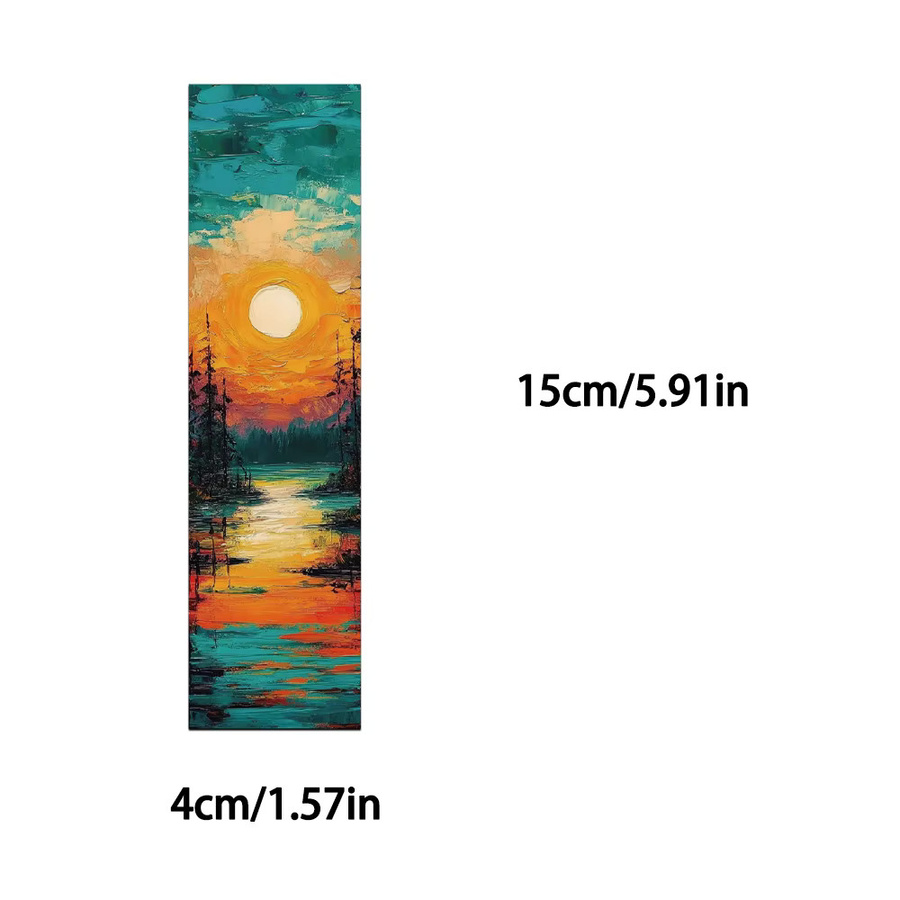 30 Stück Kunst-Lesezeichen im Ölgemälde-Stil mit Sonnenuntergang und Blumenmotiven, Mehrfarbig - Bild 1