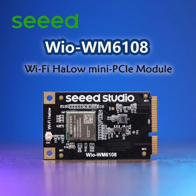 Seeed Wio-WM6108 Wi-Fi HaLow Mini-PCIe-Modul FGH100M-H in Schwarz, 902-928 MHz, IEEE 802.11ah - Bild 1
