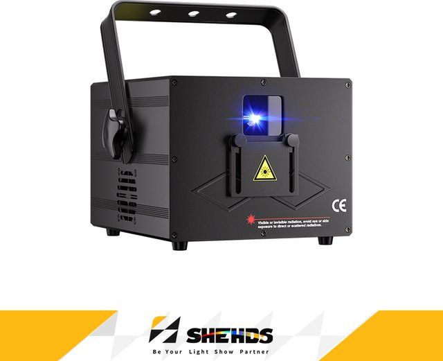 SHEHDS RGB Animationslaser mit App-Steuerung, 3W 3D-Effekt und TTL Farb-Bühnenlicht für Bar-Projektoren und Bühnenbeleuchtung, DMX512 kompatibel - Bild 1