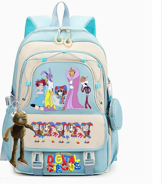 3-teiliges Schulrucksack-Set in Blau aus Oxford-Stoff mit großem Fassungsvermögen inklusive Federmäppchen und Schultergurt - Bild 1