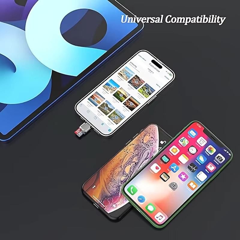 Huaxunyuan MFi-zertifizierter Lightning OTG-Adapter als SD/TF-Kartenleser für iPhone und iPad in Schwarz - Bild 4